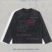 Notsexx「少女与圣剑」白墨直喷260g重磅美式 boxy短宽t恤长袖 男