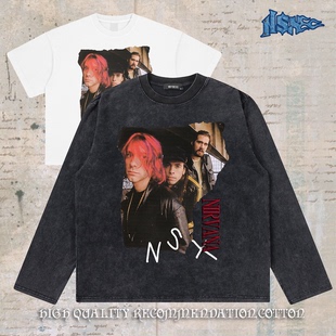 notsexx“涅槃乐队柯本” 数码直喷重磅纯棉短宽boxy短袖长袖t恤