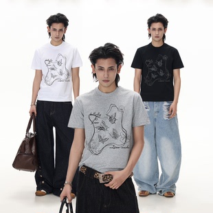 t恤防紫外线 短袖 「蝶恋花」245g瞬间凉感排汗索罗娜短款 修身