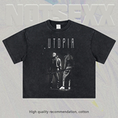 NOTSEXX「坎耶系列」人像白墨直喷260g美式 boxy短宽t恤cleanfit