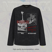 t恤男boxy短宽美式 NOTSEXX「剑风传奇」做旧直喷260g短袖 长袖 宽松