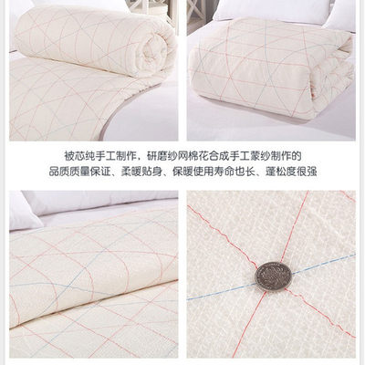棉花被芯秋天保暖薄被中式铺垫六斤棉被秋冬床褥铺盖两件套垫床被