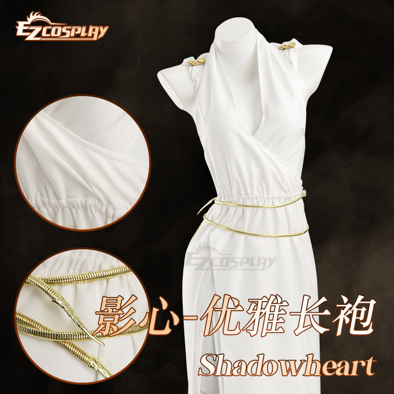 EZcosplay 博德之门3 影心 优雅长袍 白色裙cos服动漫服装图片
