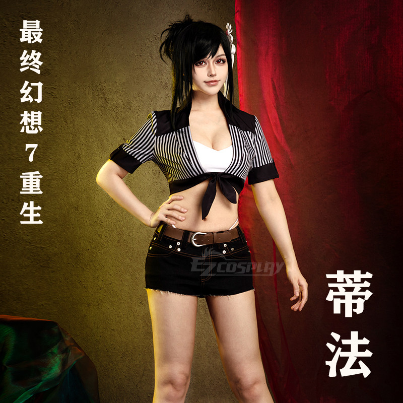 EZcosplay 最终幻想7 重生 蒂法 夏日沙滩装cos服动漫服装图片