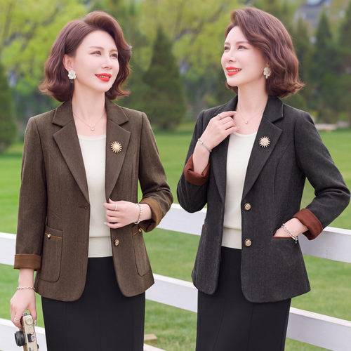 气质妈妈装春秋小西装显瘦外套女