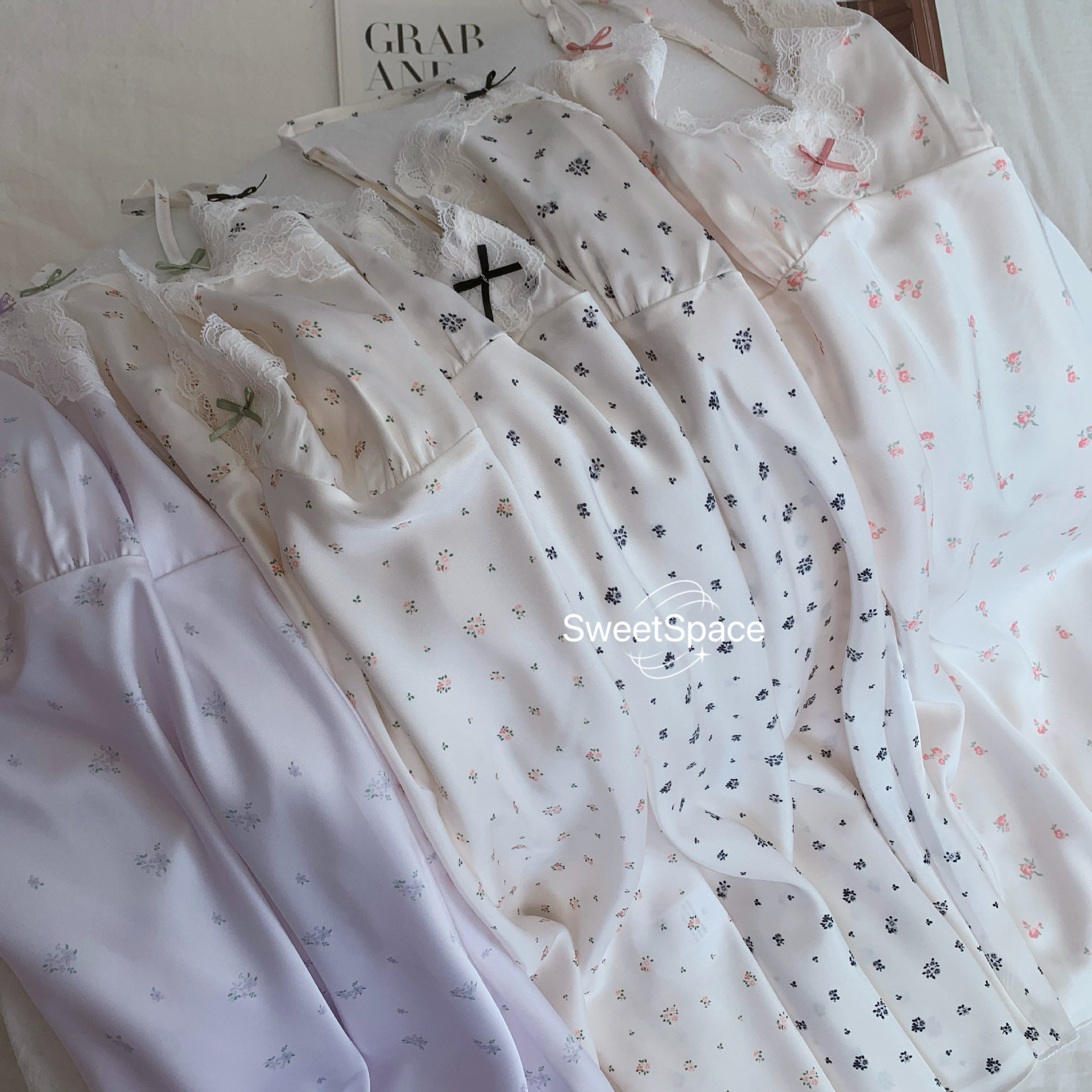SweetSpace 甜欲碎花 新款睡裙吊带可爱碎花家居服小清新少女冰丝