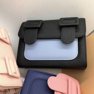 Bitwise新款 黑蓝拼色小众原创高级感斜挎包包女包 泰国剑桥包