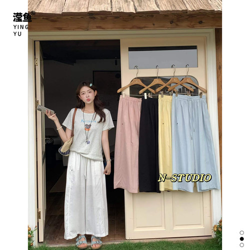 NW4168大码女夏宽松高腰阔腿裤