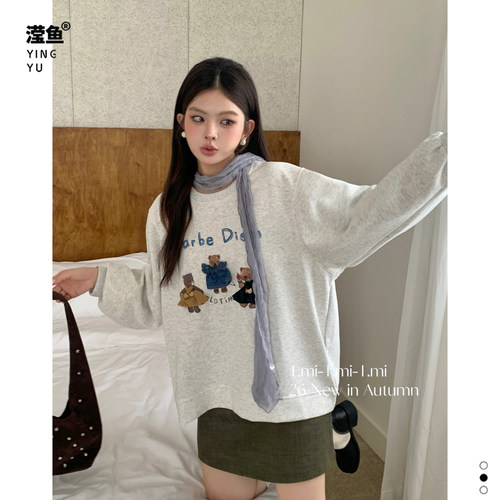 Tmi271023大码小熊卡通卫衣女