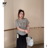 T恤女宽松减龄显瘦百搭内搭上衣 可爱卡通印花短袖 O.ni 50132大码