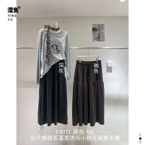 演曦YA111大码小碎花半身裙女