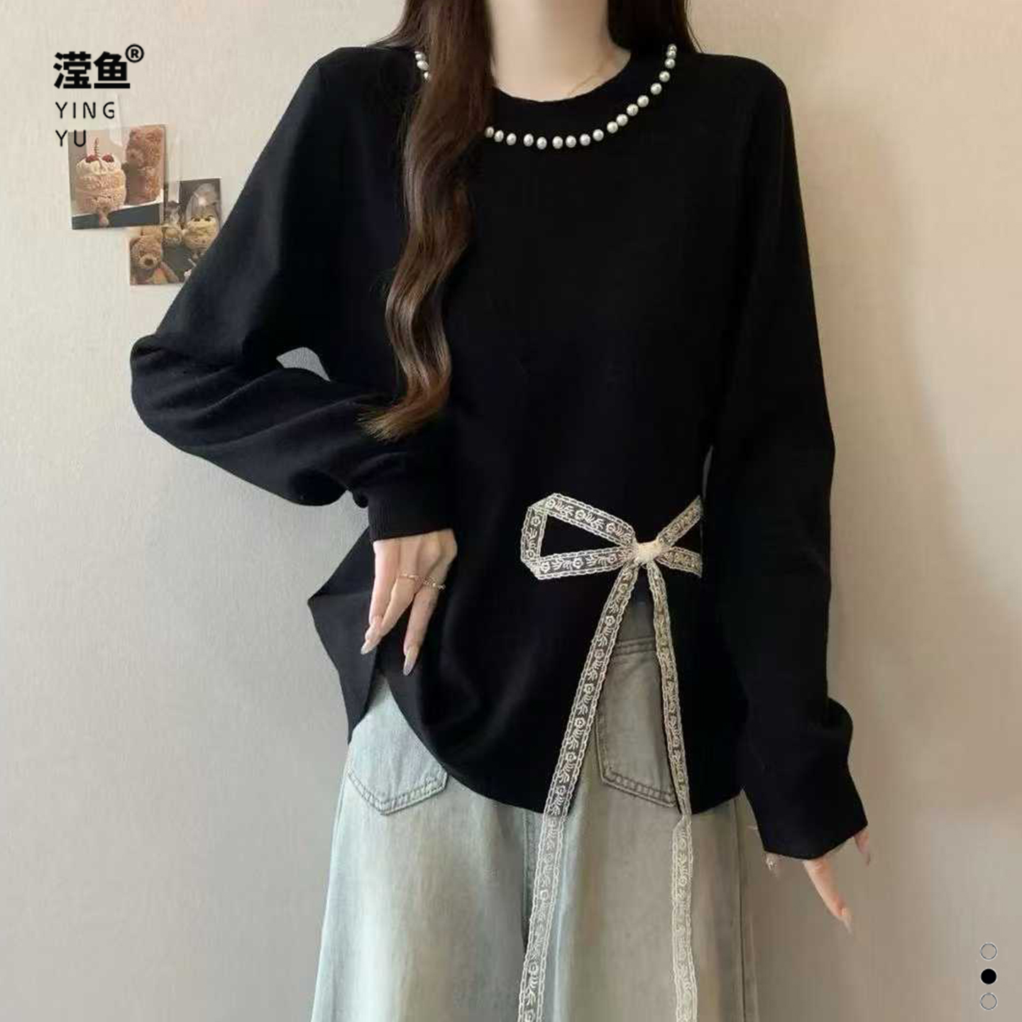 佐纳5513大码胖mm圆领长袖毛衣