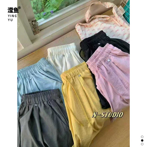 NW3819大码慵懒风高腰阔腿裤女