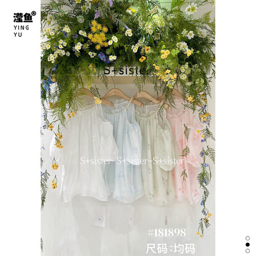 S+181898大码碎花泡泡袖小衫女