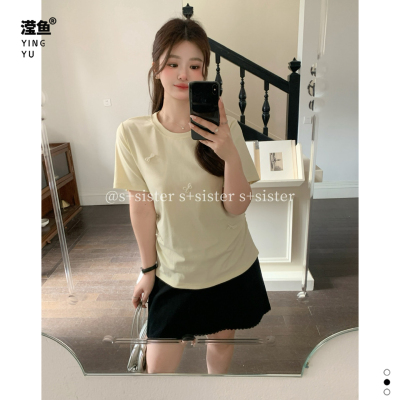 S+18830大码新款蝴蝶结短袖T恤