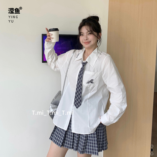 套装 Tmi 学院风百搭衬衫 Q713大码 收腰格子百褶裙显瘦两件套 秋季