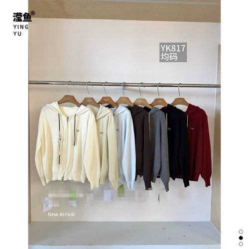 油菜YK817大码连帽拉链开衫女