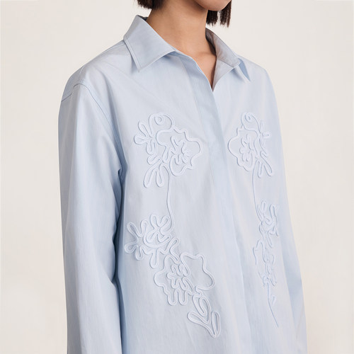 VERSELET短诗 2026夏季新品 Roch 匹马棉手工盘带绣宽松衬衫