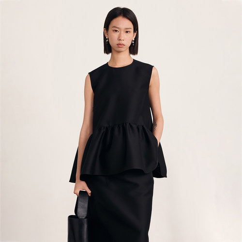 VERSELET短诗 2026夏季新品 Bloom 重磅真丝羊毛无袖花苞上衣