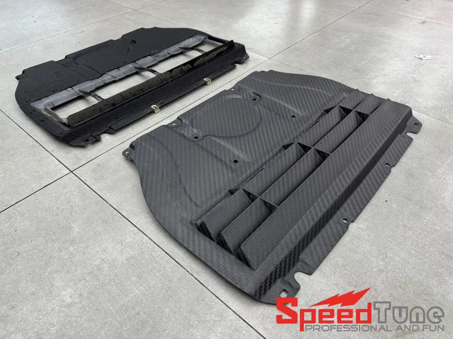 SpeedTune加强散热干碳纤维油冷下护板适配宝马F97/F98 X3M X4M