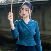 西双版 女泼水节衣服茶服工作服曼勉 纳傣族服装