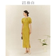 黄色裙子女夏季 新中式 日常通勤 新款 国风女装 洋装 夏季