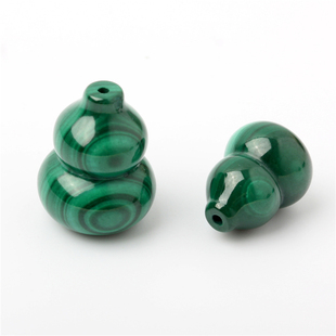 天然孔雀石散珠葫芦背云吊坠 孔雀石小葫芦挂件手串diy水晶配件