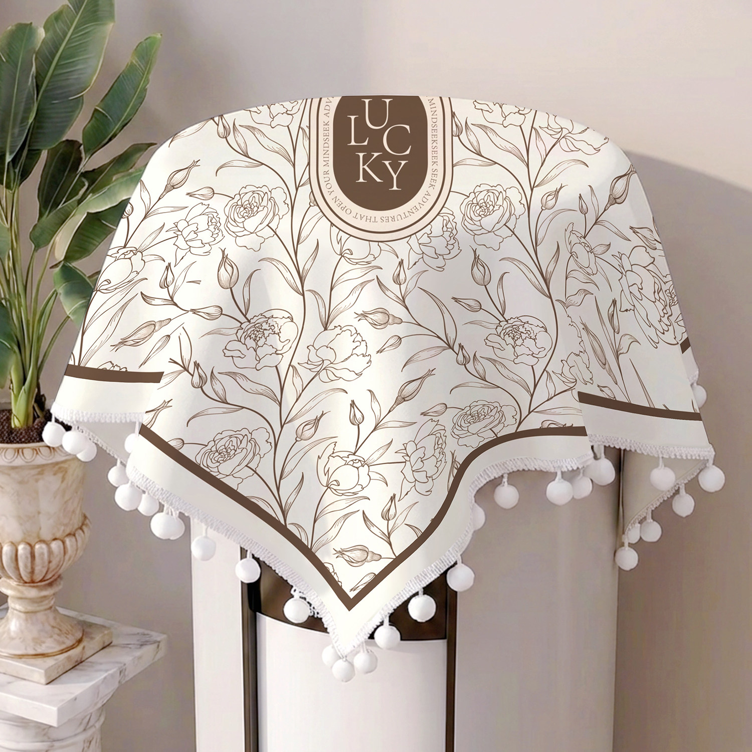 空调防尘盖布家用新款客厅装饰空调罩立式圆柱柜机顶部遮尘盖巾布