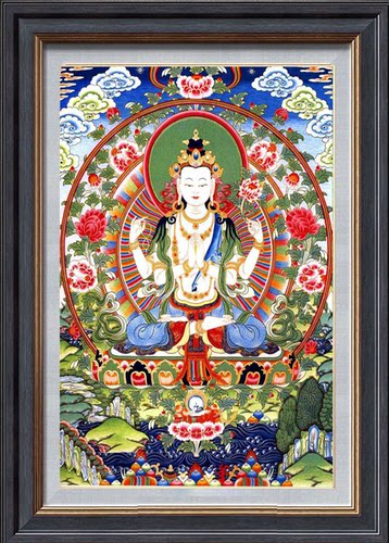 精准风印花新中式观音菩萨十字绣