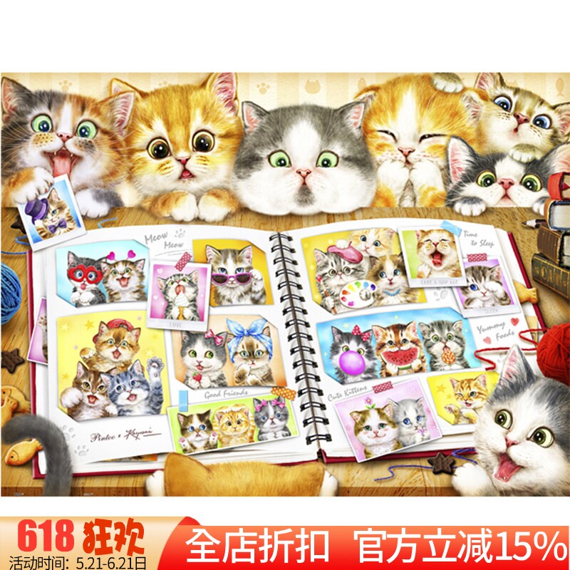 新款印花正品DMC十字绣客厅卧室儿童房现代动物猫咪们的回忆相簿