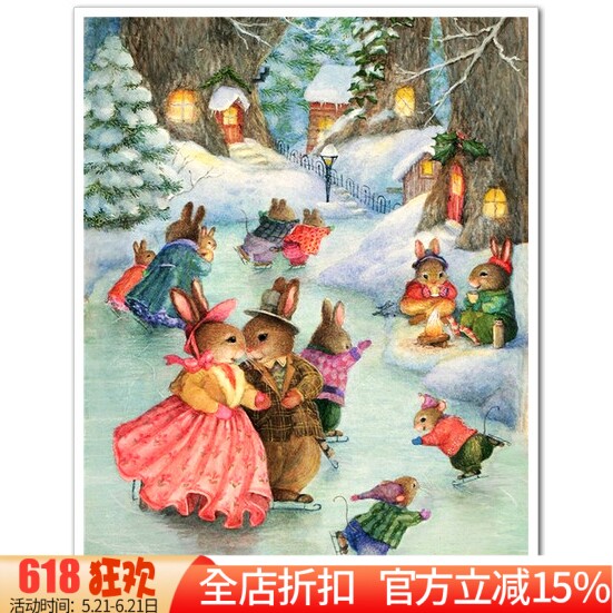 精准印花DMC十字绣正品 卡通油画 温馨卧室 可爱兔子 彼得兔5