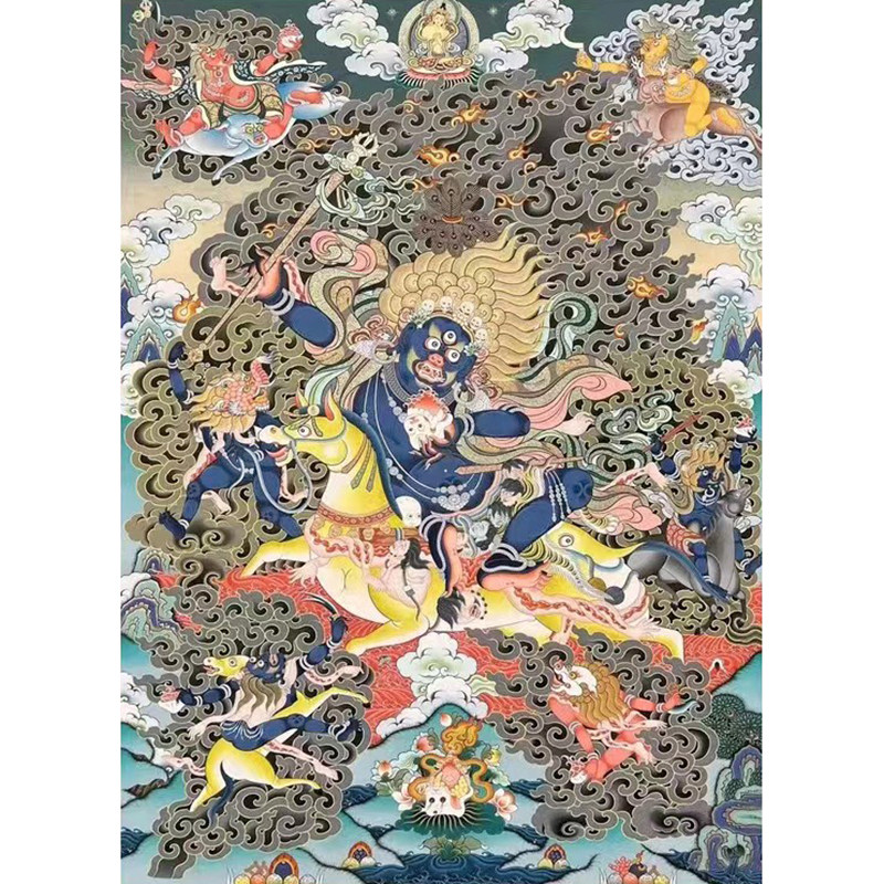 新款正品法国DMC十字绣手工线绣纯棉线客厅玄关人物唐卡吉祥天母