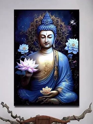 新款正品法国DMC十字绣纯棉线绣客厅玄关人物释迦摩尼花开见佛祖