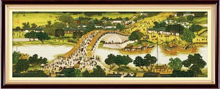 精准风印花客厅十字绣