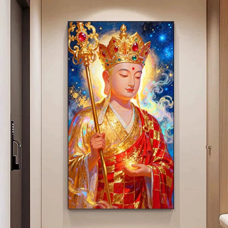 新款正品DMC十字绣手工线绣客厅佛堂玄关中式唐卡人物地藏王菩萨