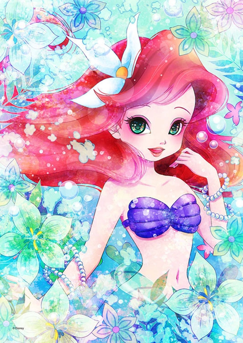 新款印花正品dmc十字绣卧室儿童房卡通画迪斯尼公主人物小美人鱼