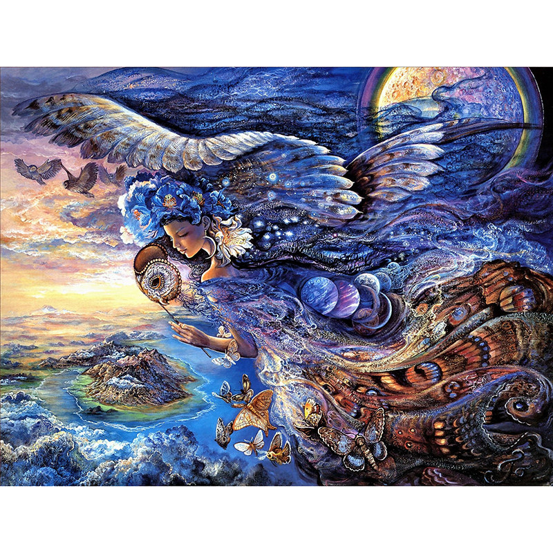 新款印花正品DMC十字绣套件客厅卧室欧式人物油画 天国的精灵