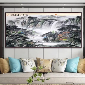 新款法国正品DMC十字绣手工绣客厅办公室山水风景大画 富春山居图