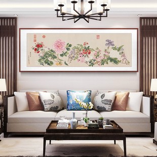 新款印花正品DMC十字绣客厅卧室床头万有同春图 花开富贵牡丹花