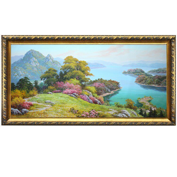 品DMC十字绣风景油画风水画锦绣山河