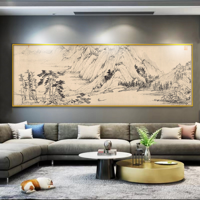 印花正品DMC十字绣纯棉线绣客厅书房办公室大画 富春山居图
