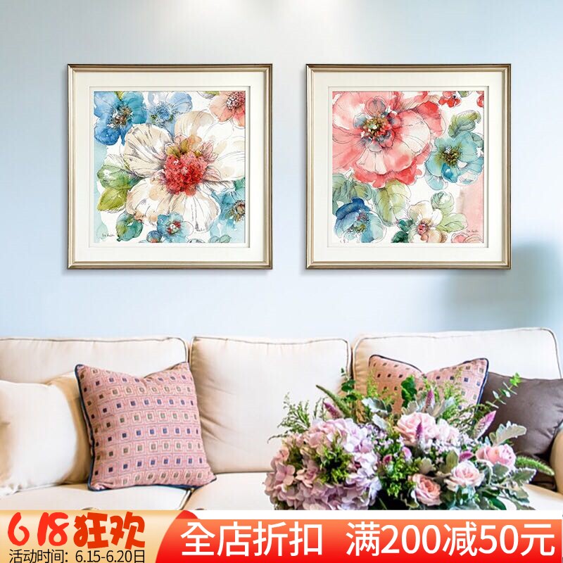 dmc正品两联田园风水彩十字绣