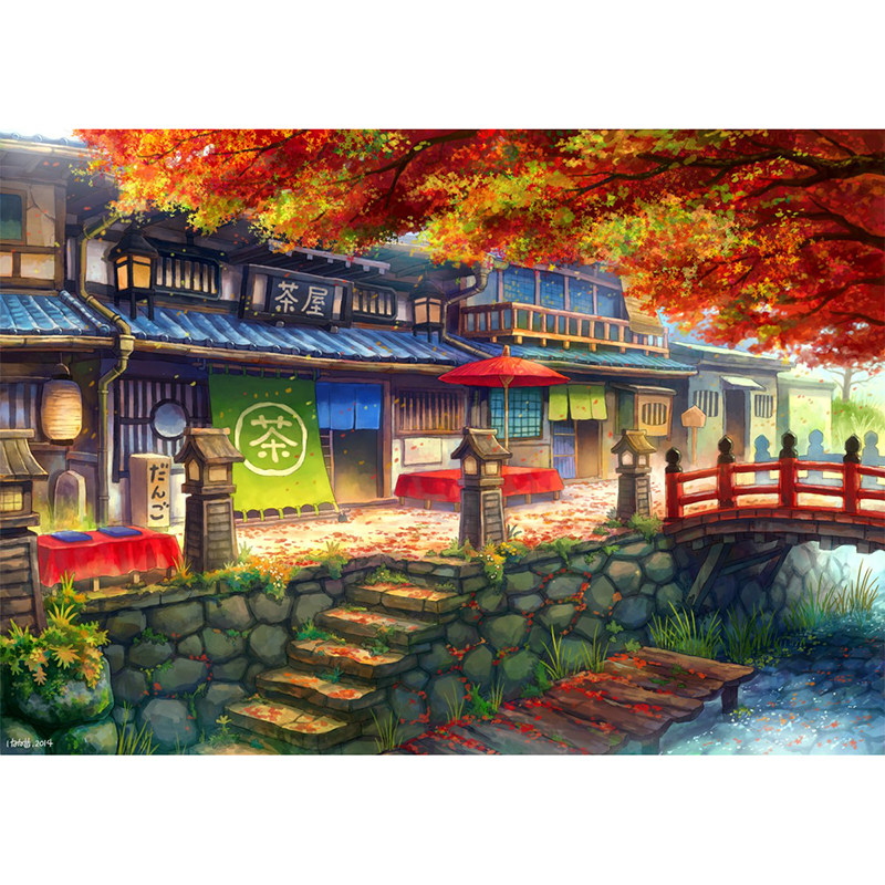 DMC十字绣纯棉线餐厅挂画茶屋