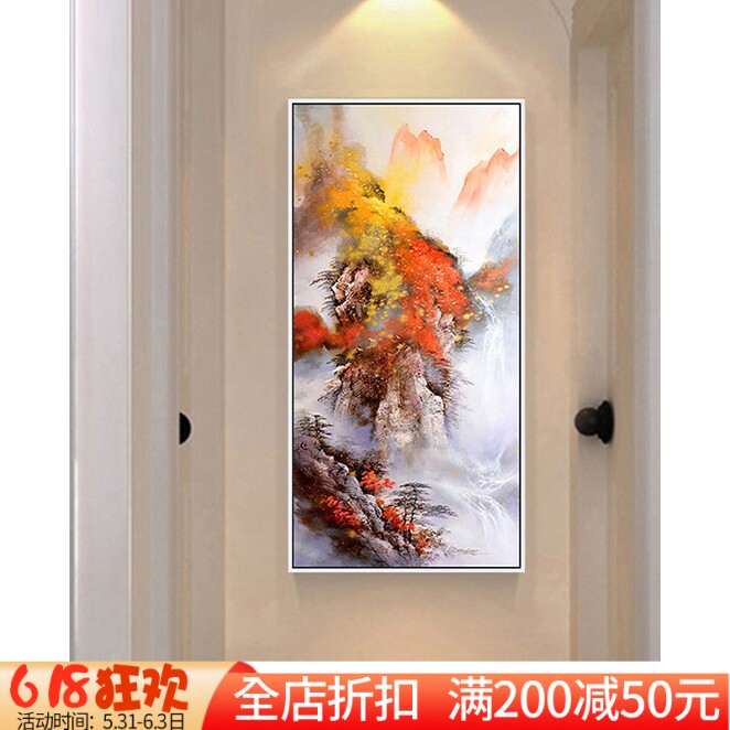 现代中式风走廊玄关竖版十字绣