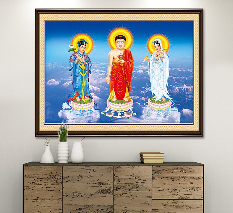 精准风印花西方三圣十字绣
