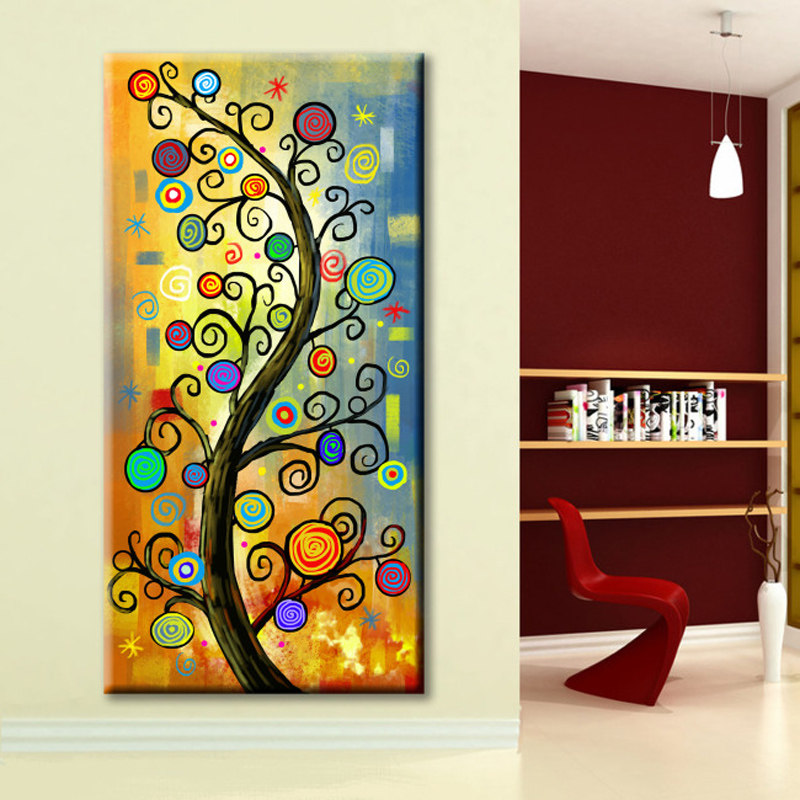 包邮新款精准印花DMC十字绣正品油画 竖版发财树摇钱树