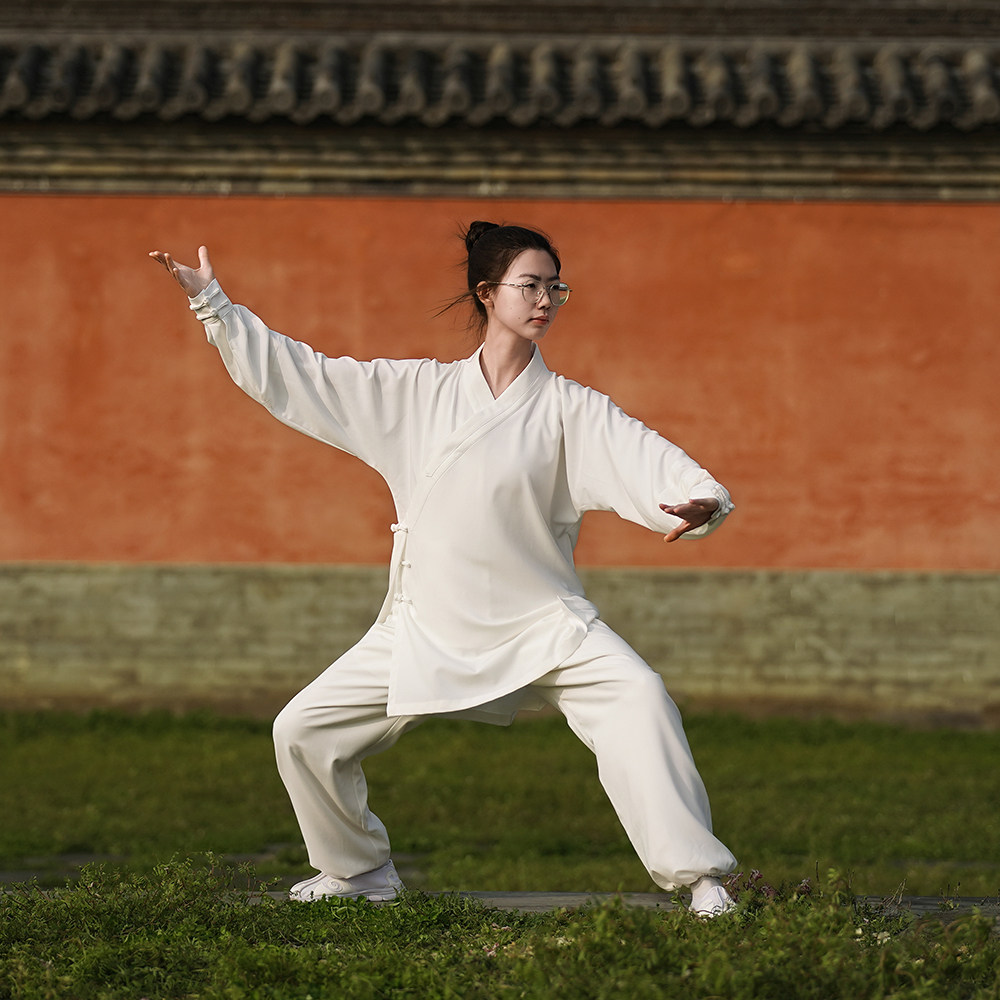 武当春夏季高质天丝锦太极服女斜襟练功服男道袍垂顺飘逸舒适武术