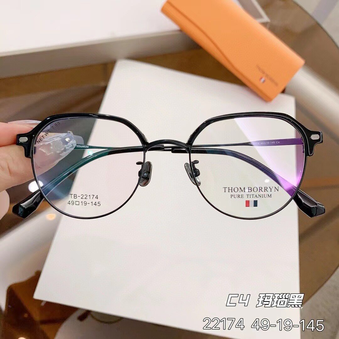日系纯钛眉毛防蓝光防雾近视眼镜