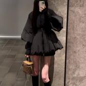 收腰时尚 韩系穿搭小香风棉服外套女冬季 灯笼袖 高级感保暖面包服女