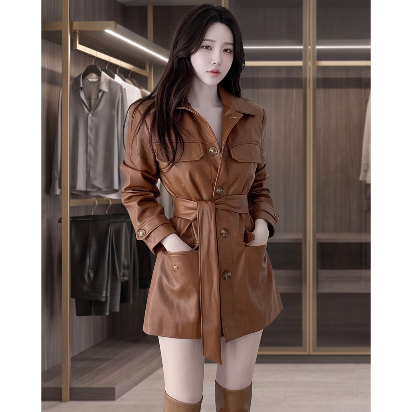 【送运费险】机车pu皮衣外套女